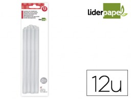 12 barras termofusibles Liderpapel silicona ø7x200mm.